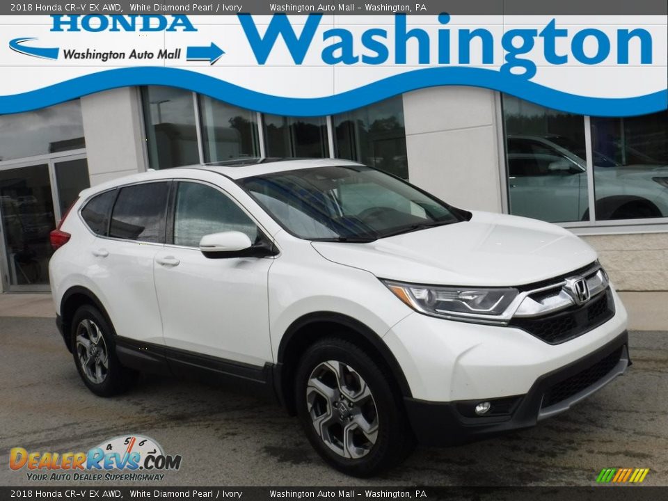 2018 Honda CR-V EX AWD White Diamond Pearl / Ivory Photo #1