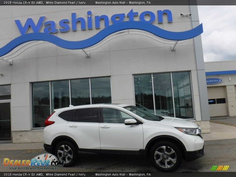 2018 Honda CR-V EX AWD White Diamond Pearl / Ivory Photo #2