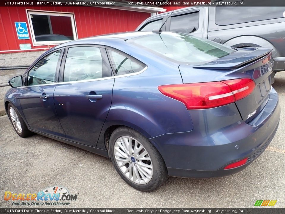 2018 Ford Focus Titanium Sedan Blue Metallic / Charcoal Black Photo #2