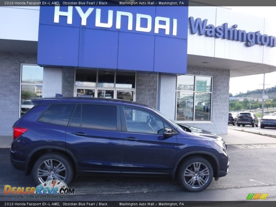 2019 Honda Passport EX-L AWD Obsidian Blue Pearl / Black Photo #2