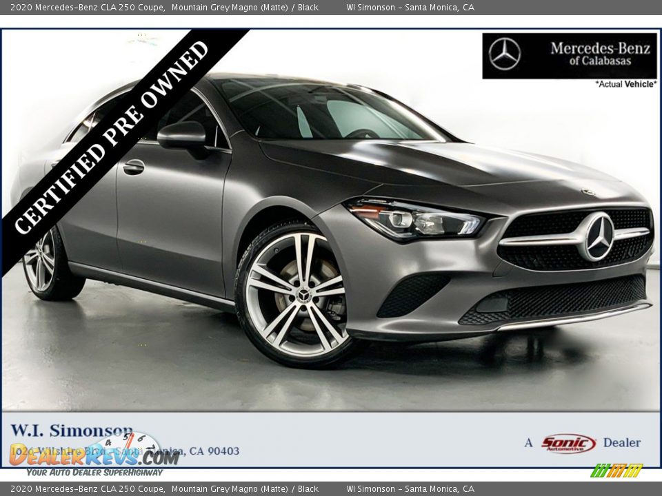 2020 Mercedes-Benz CLA 250 Coupe Mountain Grey Magno (Matte) / Black Photo #1