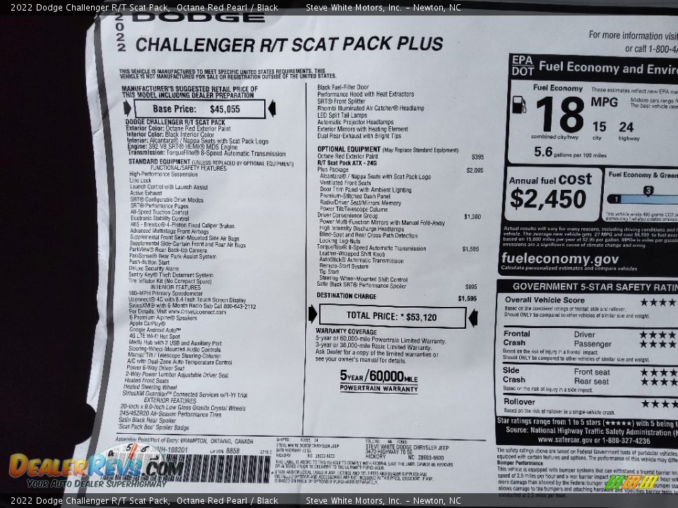 2022 Dodge Challenger R/T Scat Pack Octane Red Pearl / Black Photo #26
