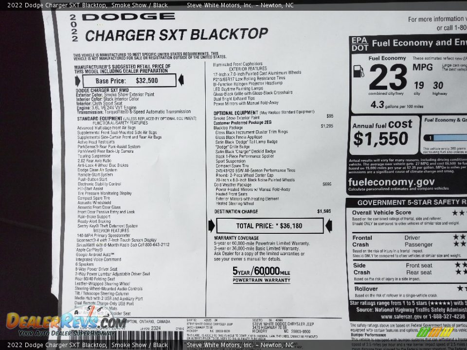 2022 Dodge Charger SXT Blacktop Smoke Show / Black Photo #27