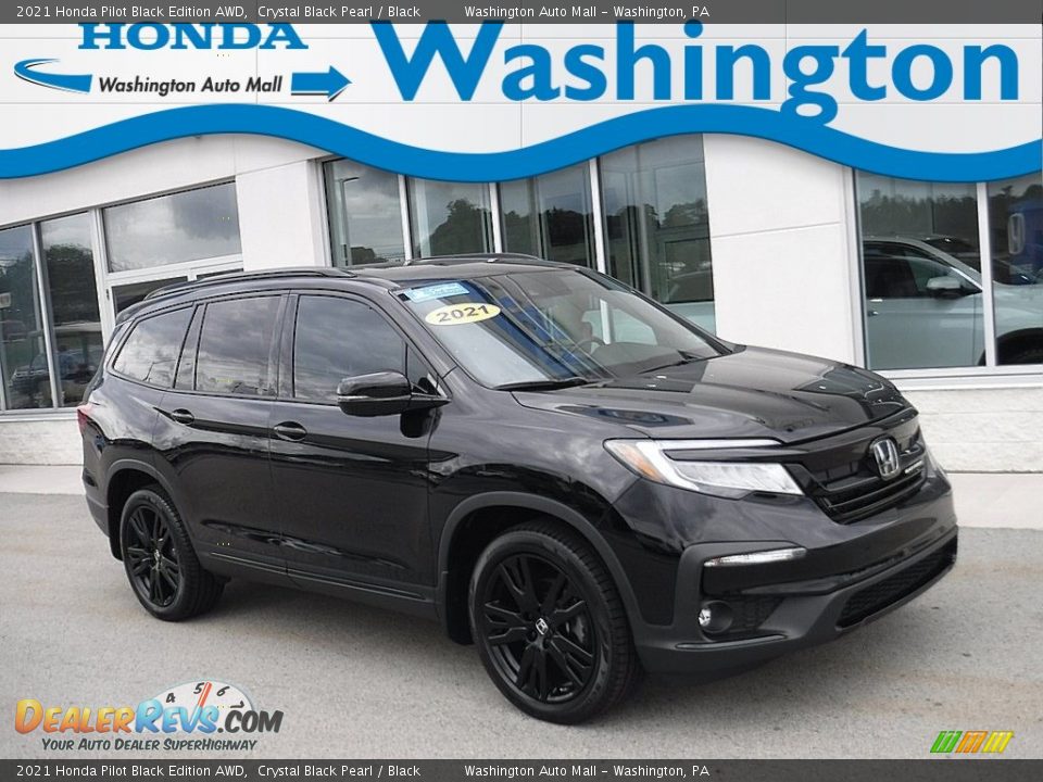 2021 Honda Pilot Black Edition AWD Crystal Black Pearl / Black Photo #1