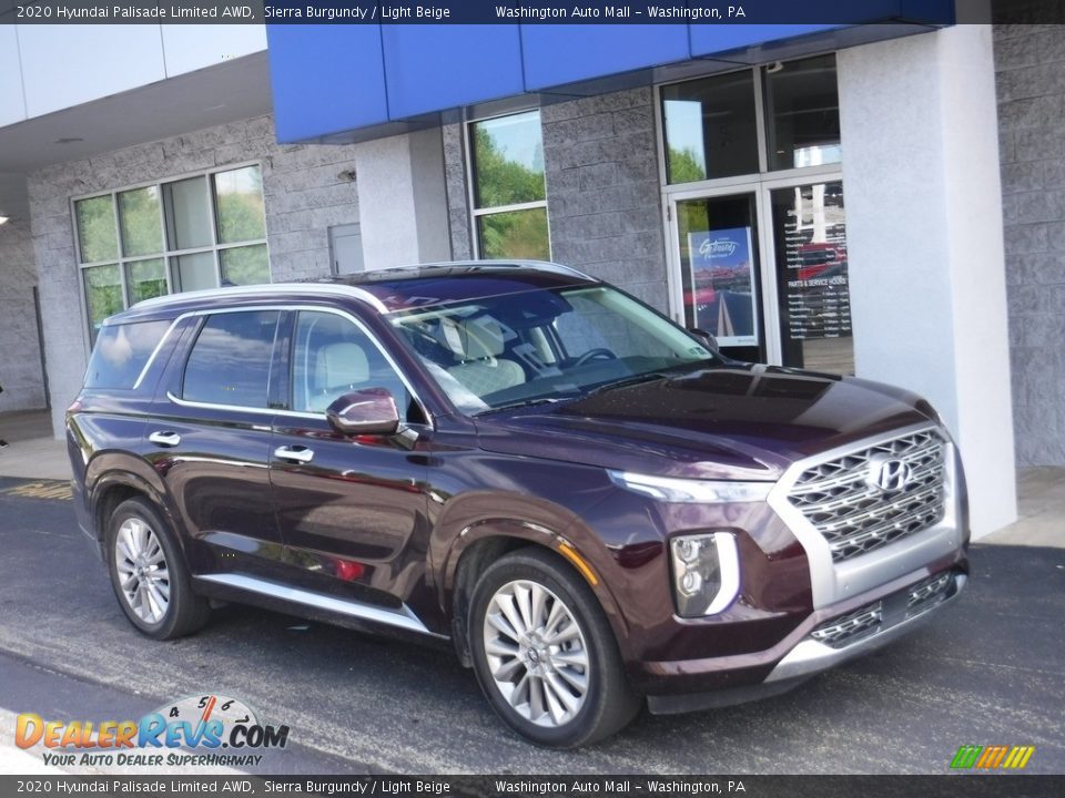 2020 Hyundai Palisade Limited AWD Sierra Burgundy / Light Beige Photo #1