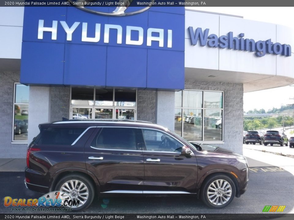 2020 Hyundai Palisade Limited AWD Sierra Burgundy / Light Beige Photo #2