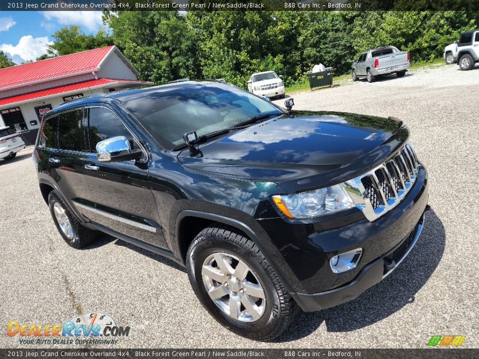 2013 Jeep Grand Cherokee Overland 4x4 Black Forest Green Pearl / New Saddle/Black Photo #6