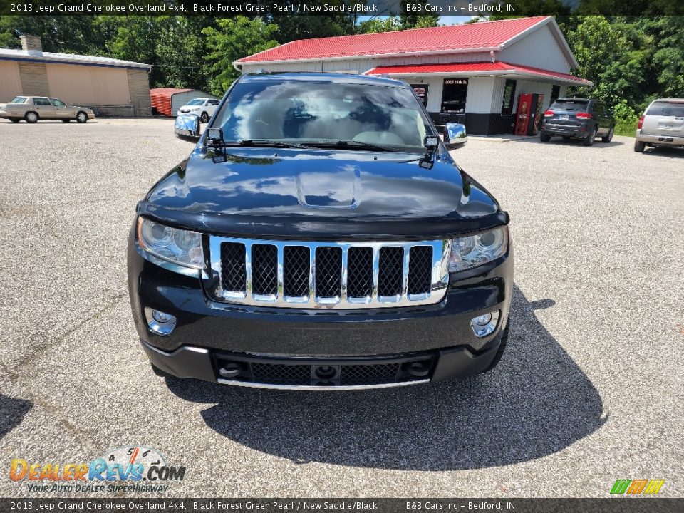 2013 Jeep Grand Cherokee Overland 4x4 Black Forest Green Pearl / New Saddle/Black Photo #7