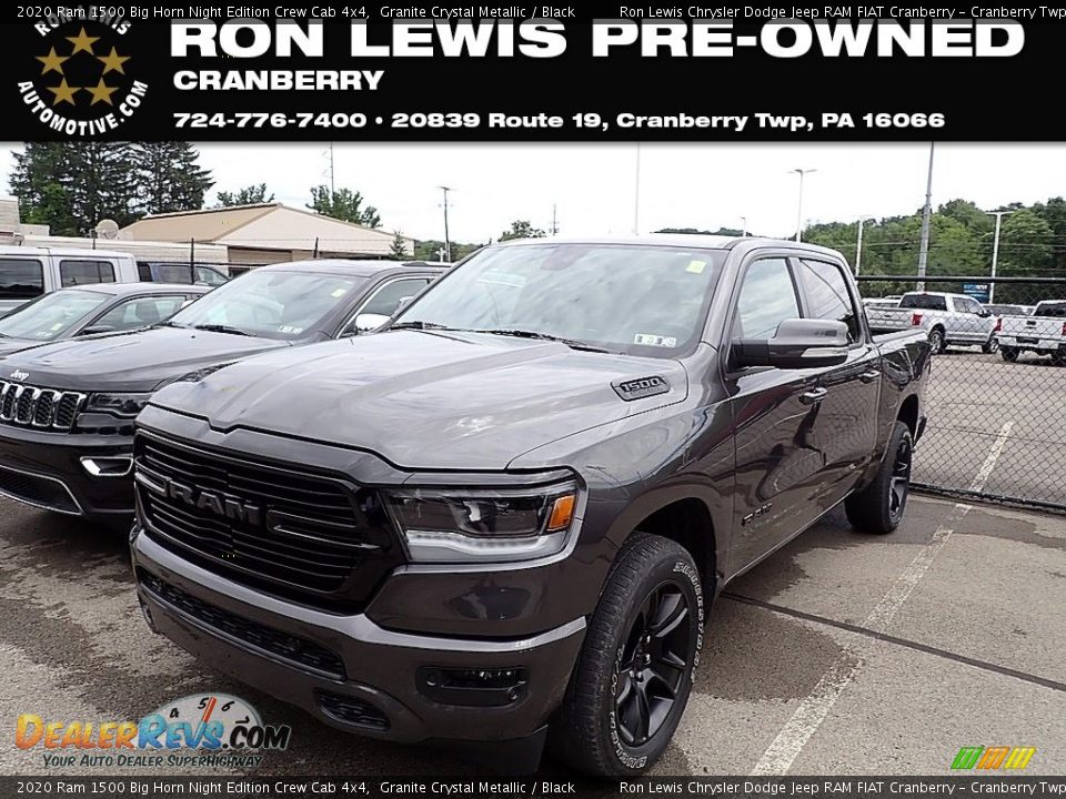 2020 Ram 1500 Big Horn Night Edition Crew Cab 4x4 Granite Crystal Metallic / Black Photo #1