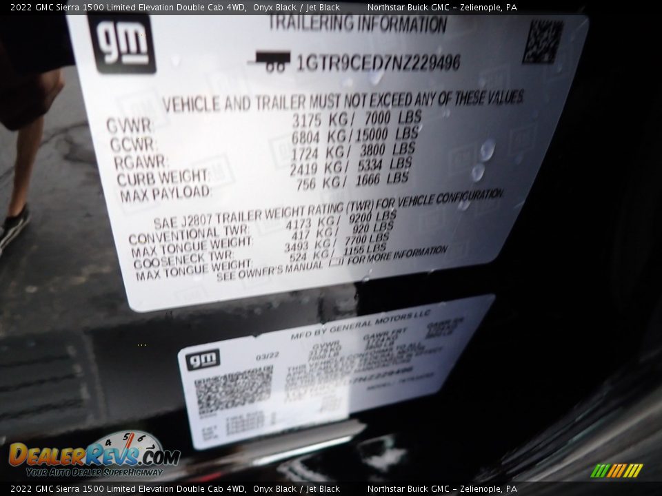 2022 GMC Sierra 1500 Limited Elevation Double Cab 4WD Onyx Black / Jet Black Photo #30