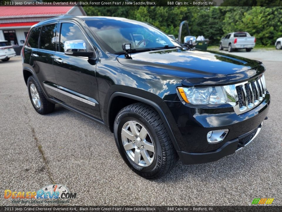 2013 Jeep Grand Cherokee Overland 4x4 Black Forest Green Pearl / New Saddle/Black Photo #35