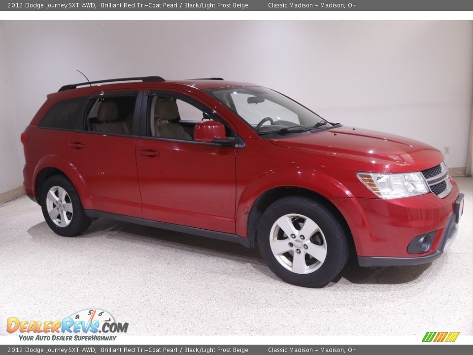 2012 Dodge Journey SXT AWD Brilliant Red Tri-Coat Pearl / Black/Light Frost Beige Photo #1