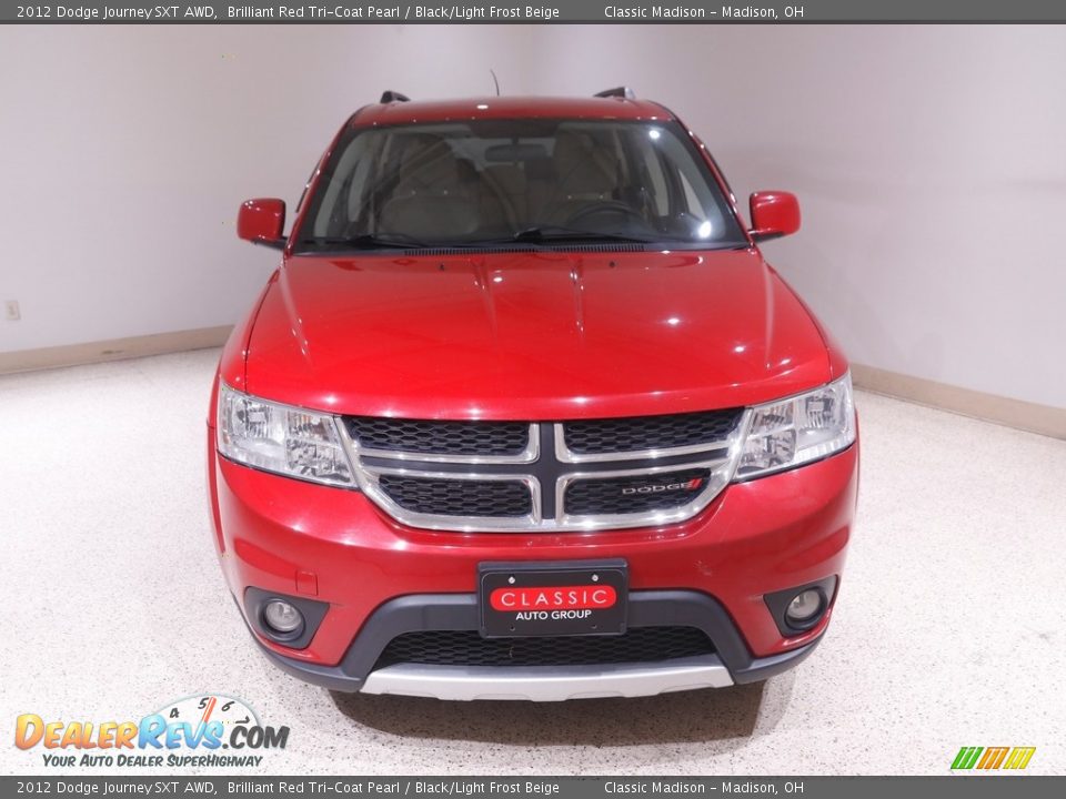 2012 Dodge Journey SXT AWD Brilliant Red Tri-Coat Pearl / Black/Light Frost Beige Photo #2