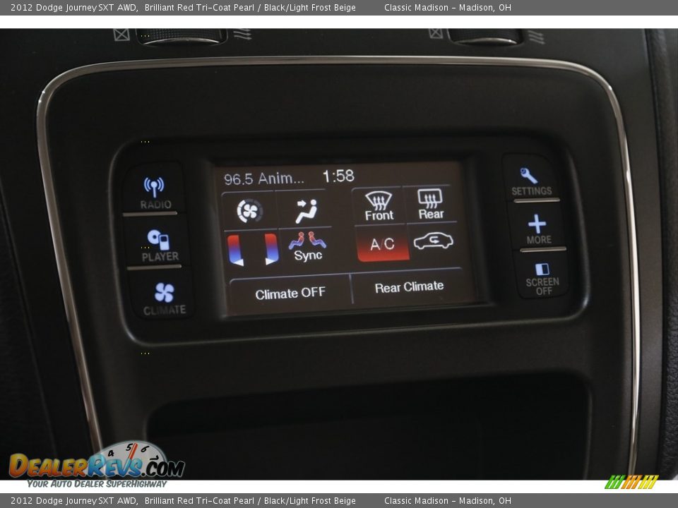 2012 Dodge Journey SXT AWD Brilliant Red Tri-Coat Pearl / Black/Light Frost Beige Photo #11