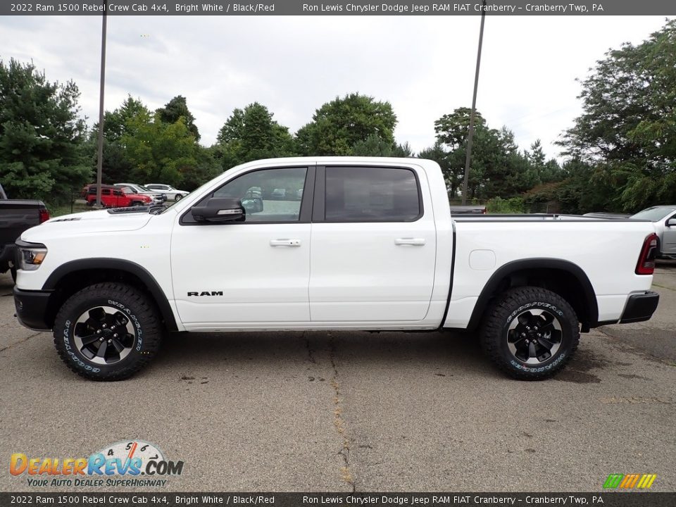 2022 Ram 1500 Rebel Crew Cab 4x4 Bright White / Black/Red Photo #2