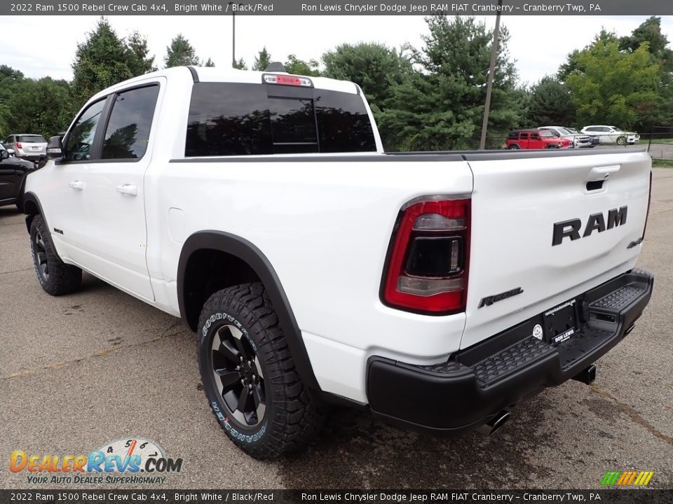 2022 Ram 1500 Rebel Crew Cab 4x4 Bright White / Black/Red Photo #3