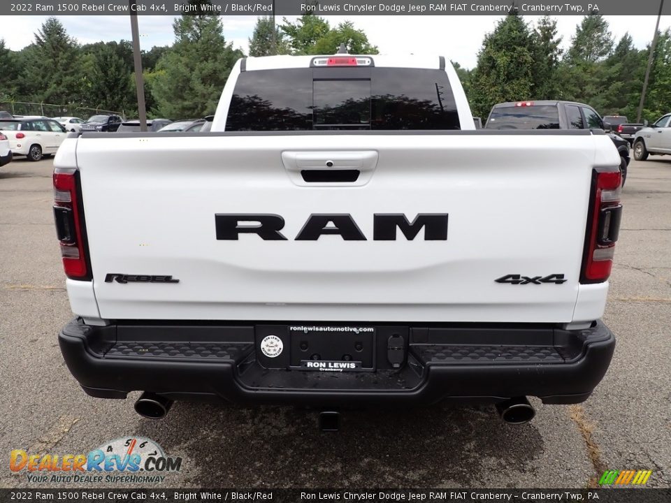 2022 Ram 1500 Rebel Crew Cab 4x4 Bright White / Black/Red Photo #4