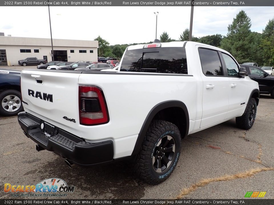 2022 Ram 1500 Rebel Crew Cab 4x4 Bright White / Black/Red Photo #5