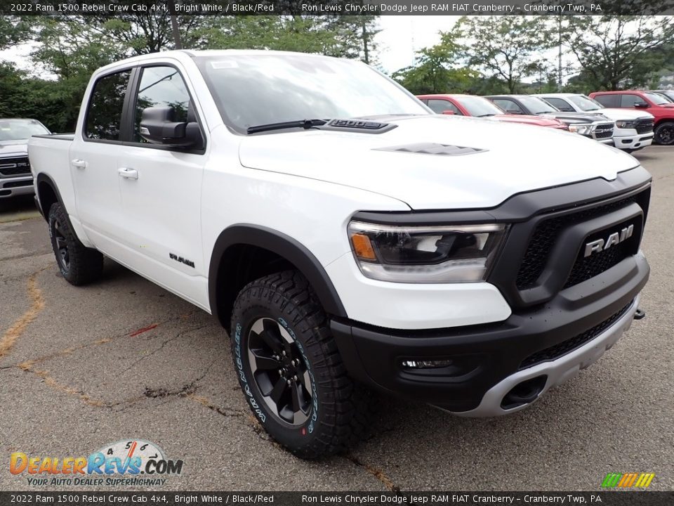 2022 Ram 1500 Rebel Crew Cab 4x4 Bright White / Black/Red Photo #7