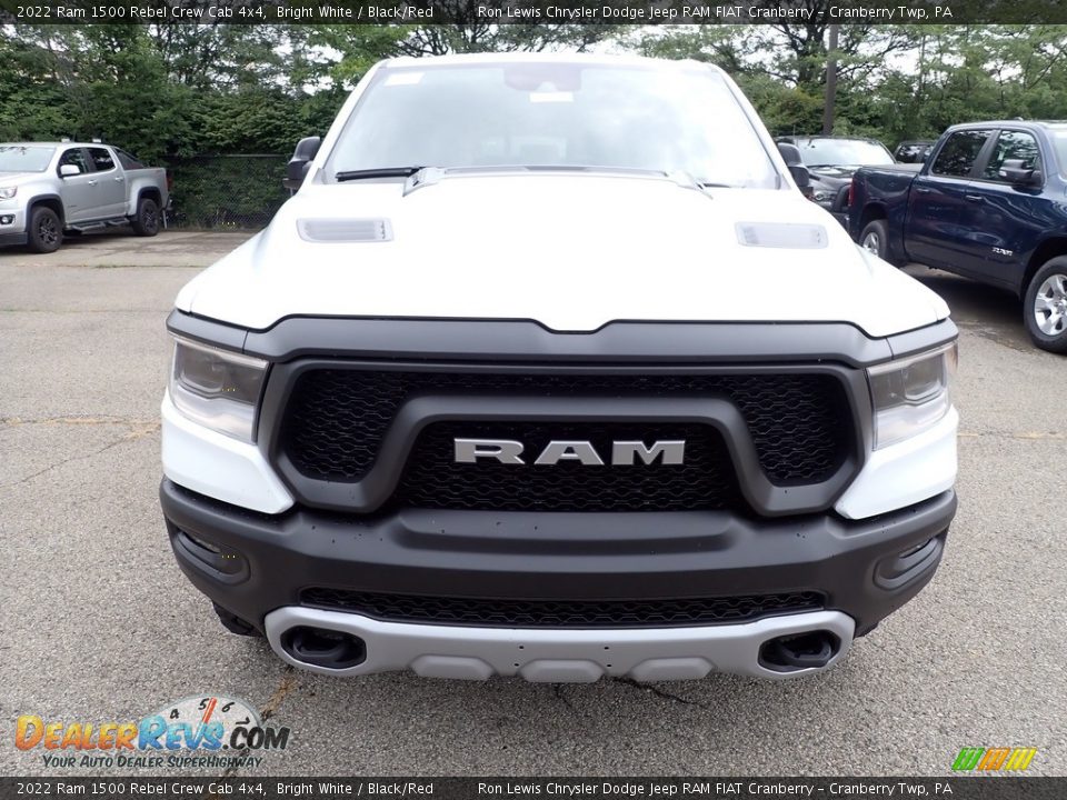 2022 Ram 1500 Rebel Crew Cab 4x4 Bright White / Black/Red Photo #8