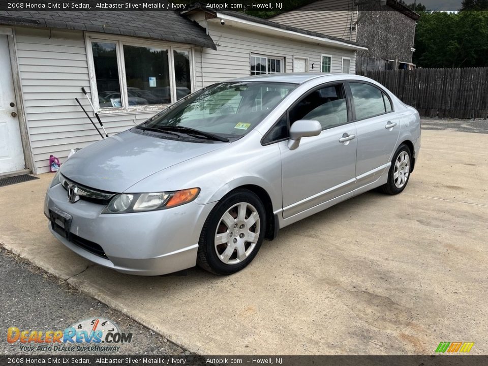 2008 Honda Civic LX Sedan Alabaster Silver Metallic / Ivory Photo #2