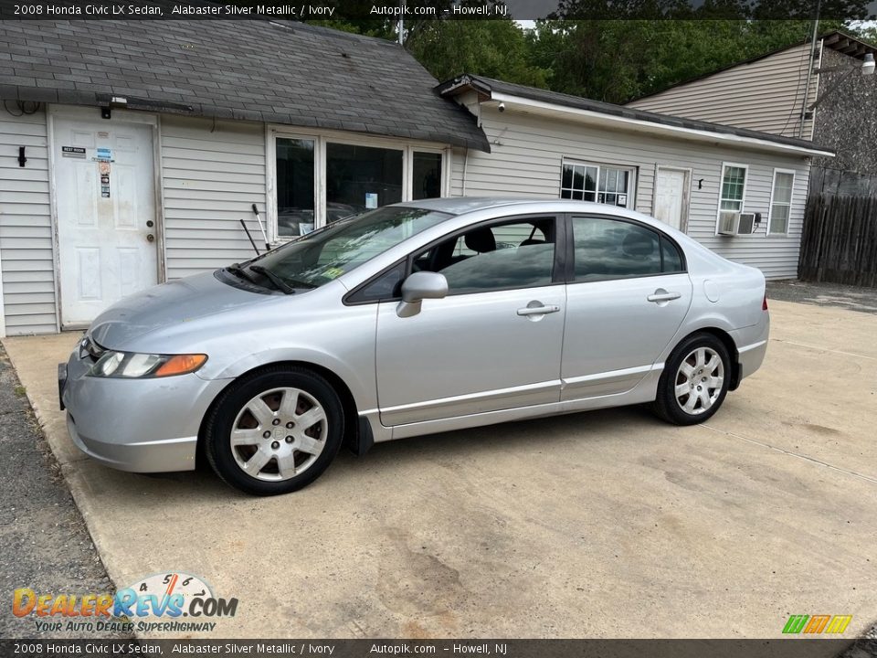 2008 Honda Civic LX Sedan Alabaster Silver Metallic / Ivory Photo #3