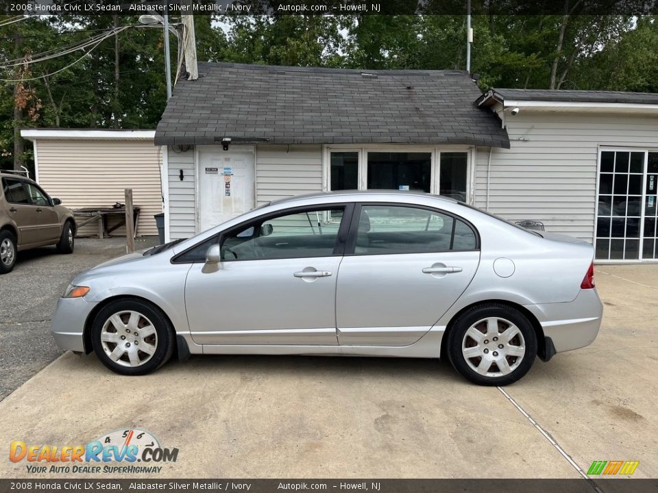 2008 Honda Civic LX Sedan Alabaster Silver Metallic / Ivory Photo #4