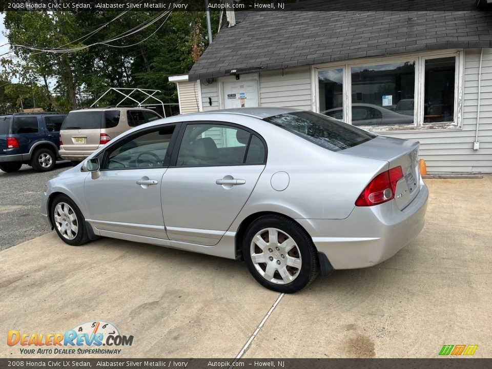 2008 Honda Civic LX Sedan Alabaster Silver Metallic / Ivory Photo #5