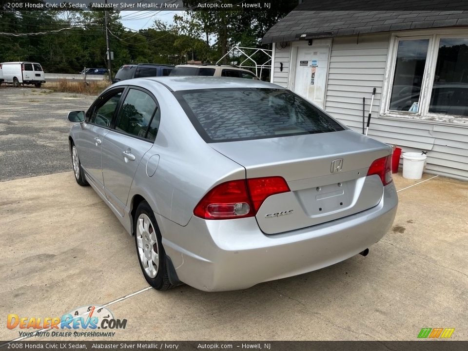 2008 Honda Civic LX Sedan Alabaster Silver Metallic / Ivory Photo #6