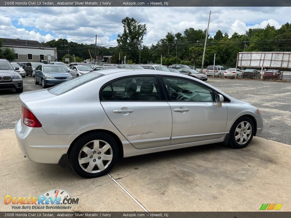 2008 Honda Civic LX Sedan Alabaster Silver Metallic / Ivory Photo #9