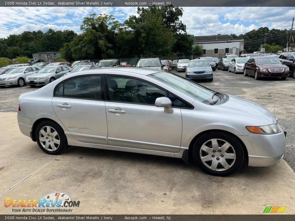 2008 Honda Civic LX Sedan Alabaster Silver Metallic / Ivory Photo #10