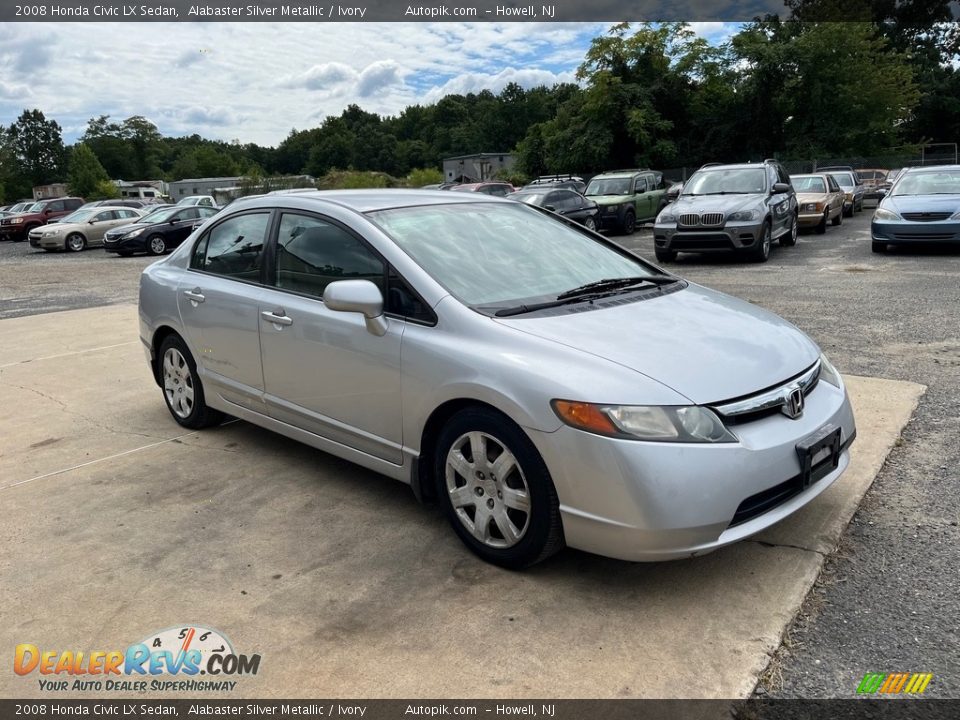 2008 Honda Civic LX Sedan Alabaster Silver Metallic / Ivory Photo #11