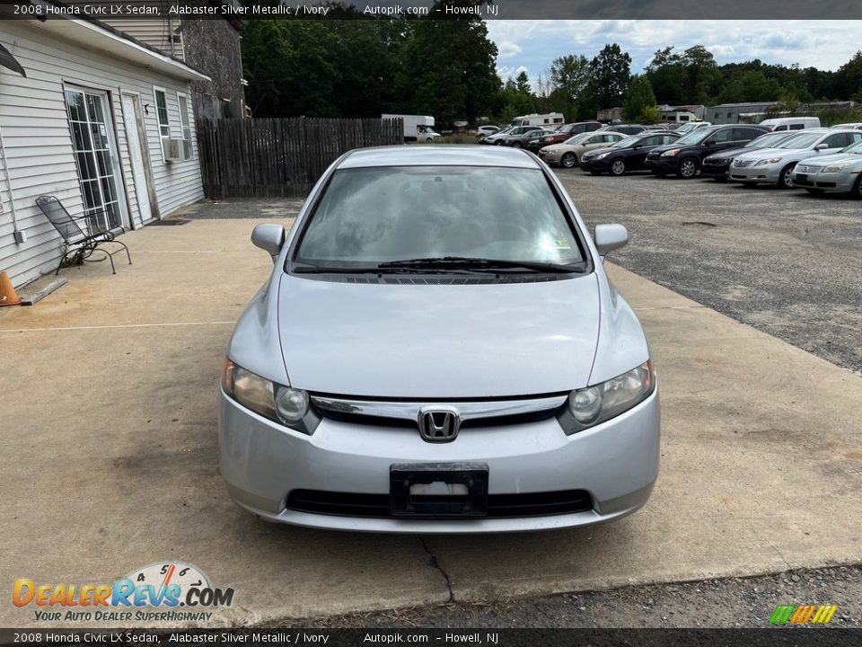 2008 Honda Civic LX Sedan Alabaster Silver Metallic / Ivory Photo #12