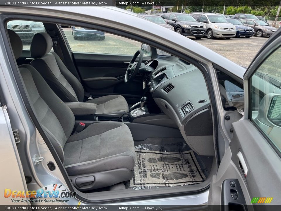 2008 Honda Civic LX Sedan Alabaster Silver Metallic / Ivory Photo #14