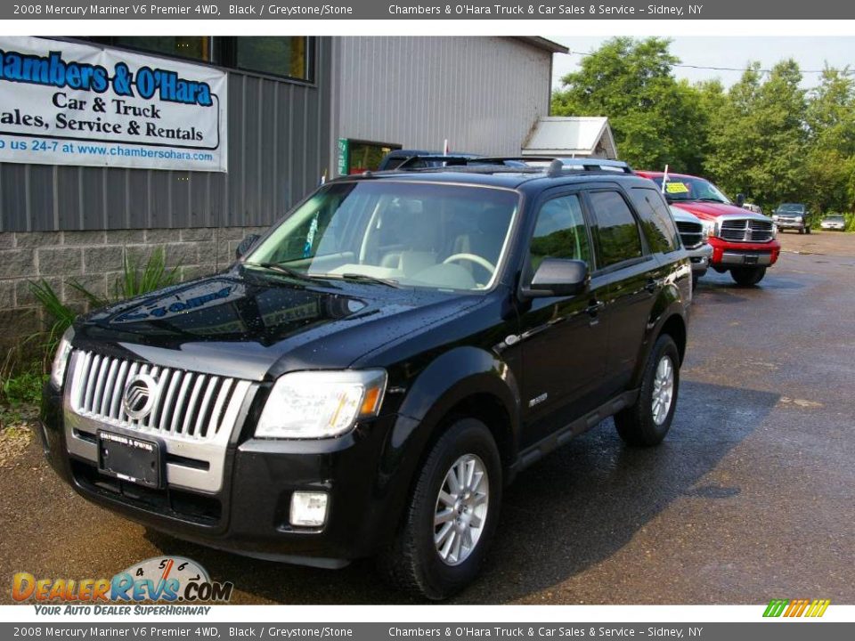 2008 Mercury Mariner V6 Premier 4WD Black / Greystone/Stone Photo #1
