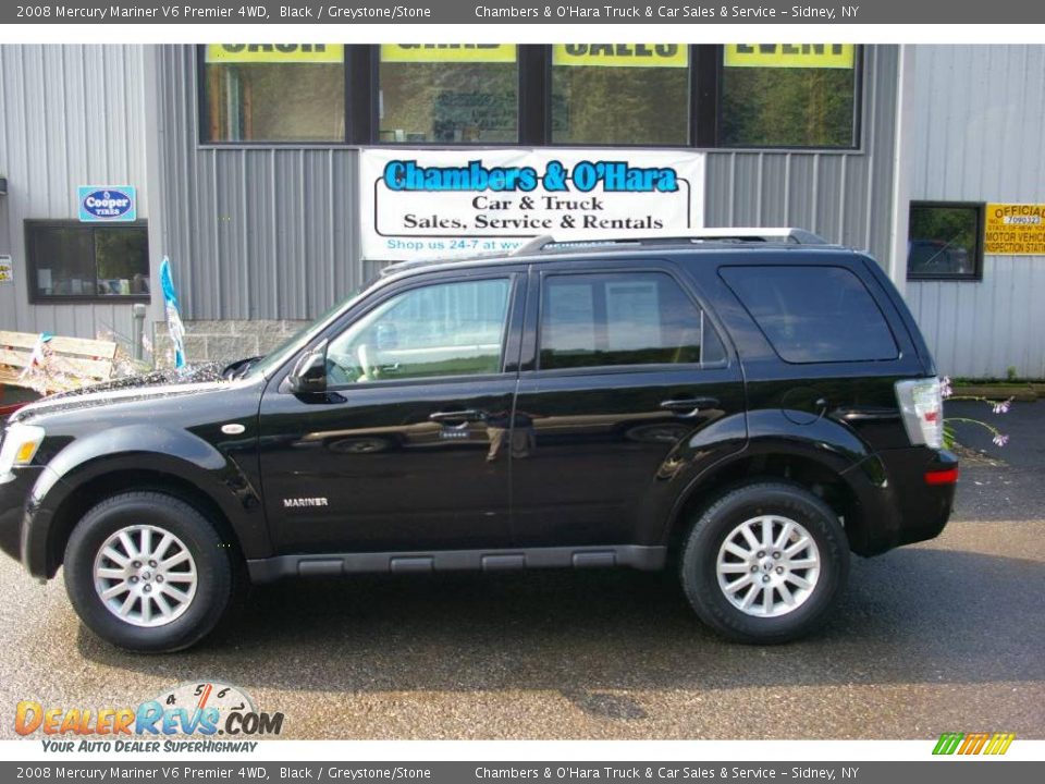 2008 Mercury Mariner V6 Premier 4WD Black / Greystone/Stone Photo #2