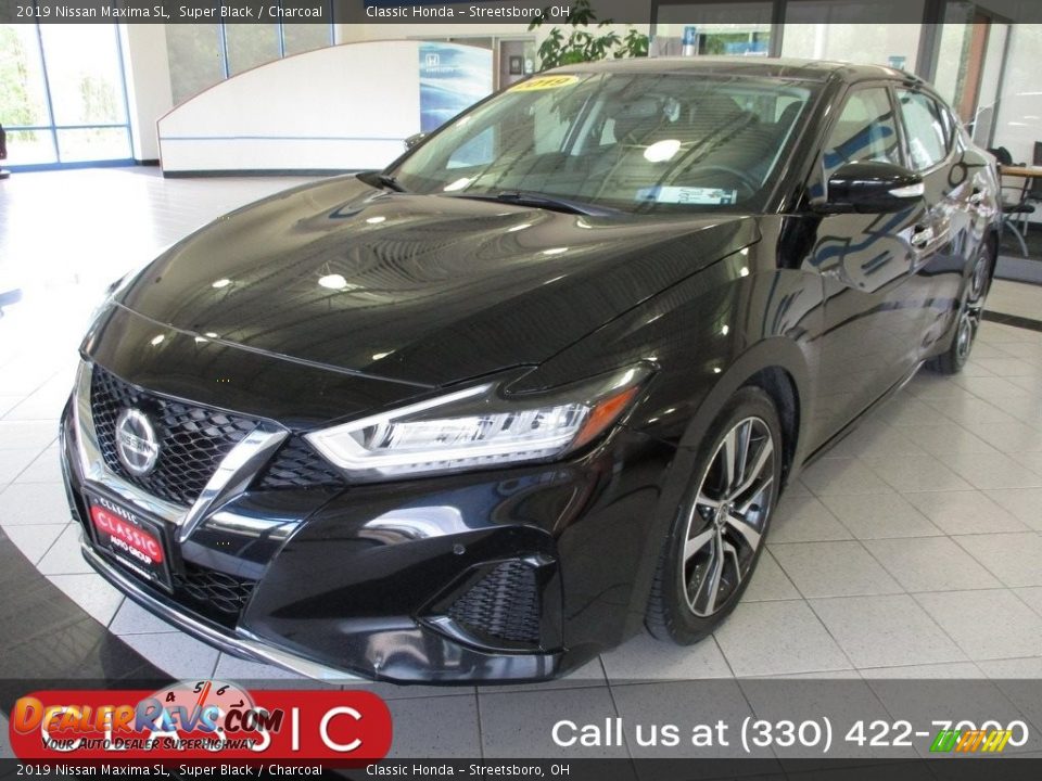 2019 Nissan Maxima SL Super Black / Charcoal Photo #1