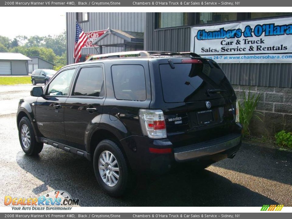 2008 Mercury Mariner V6 Premier 4WD Black / Greystone/Stone Photo #13
