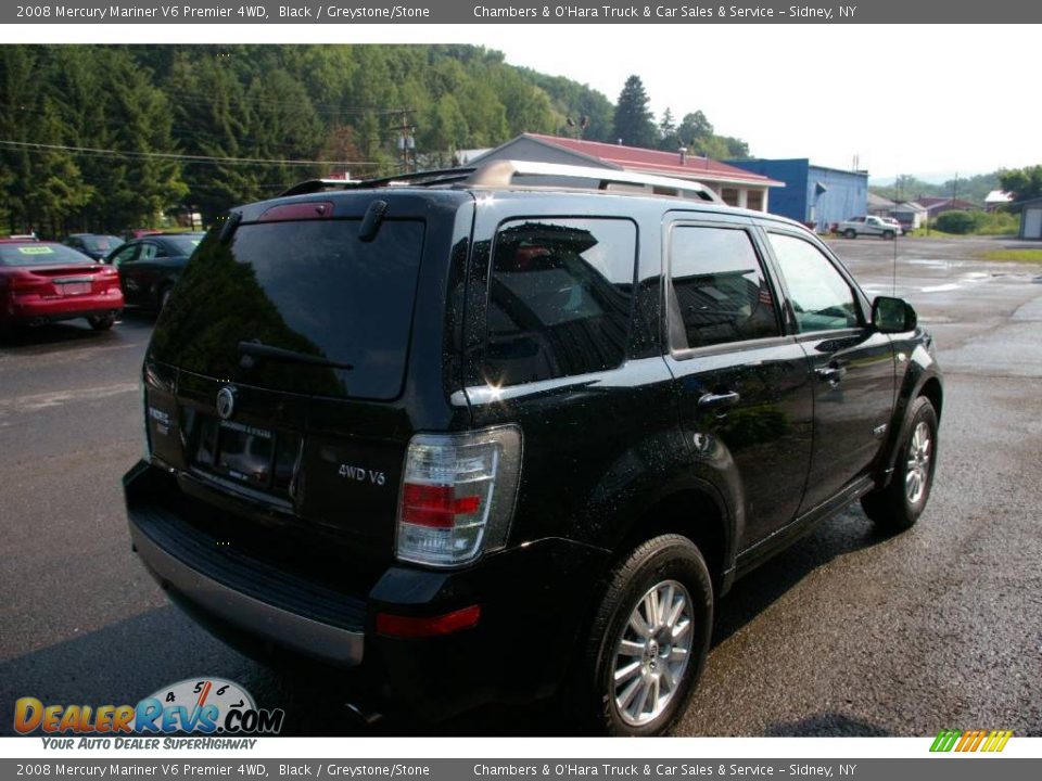 2008 Mercury Mariner V6 Premier 4WD Black / Greystone/Stone Photo #15