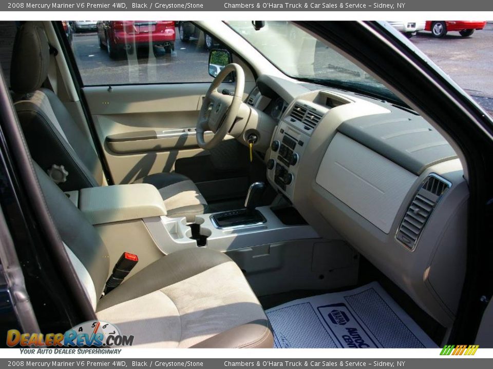2008 Mercury Mariner V6 Premier 4WD Black / Greystone/Stone Photo #16