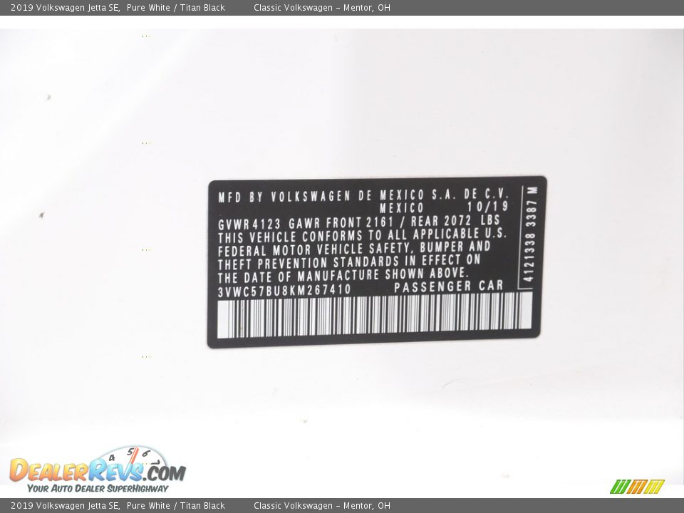 2019 Volkswagen Jetta SE Pure White / Titan Black Photo #21
