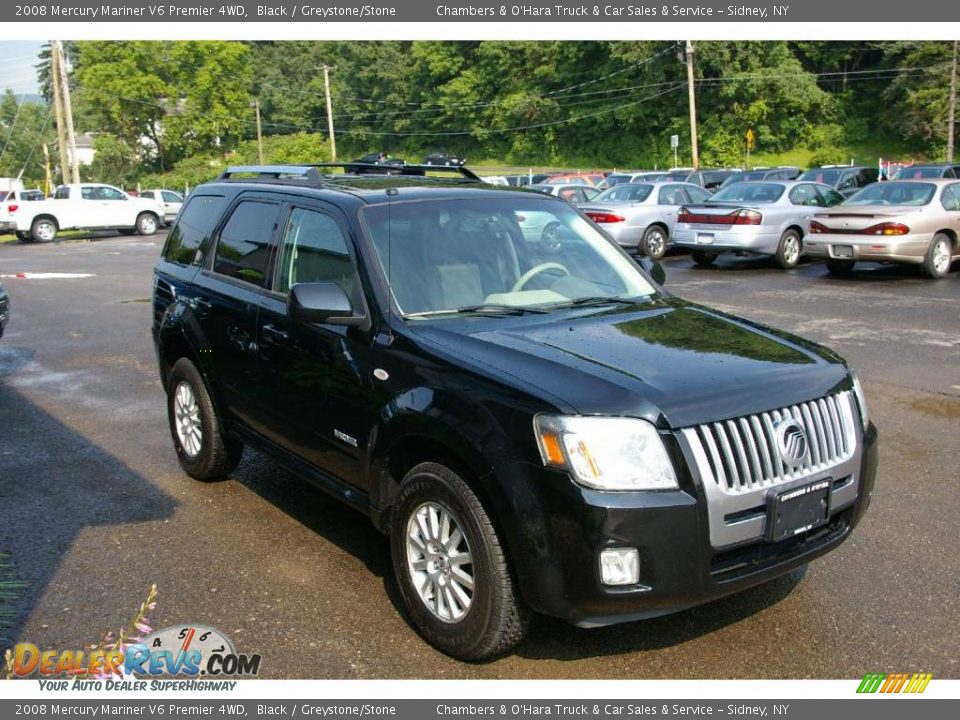 2008 Mercury Mariner V6 Premier 4WD Black / Greystone/Stone Photo #19