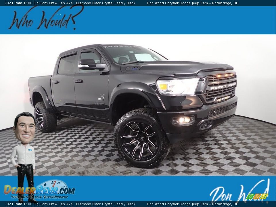 2021 Ram 1500 Big Horn Crew Cab 4x4 Diamond Black Crystal Pearl / Black Photo #1