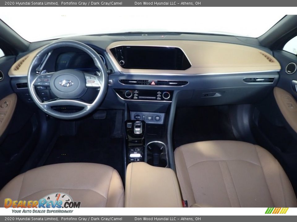 2020 Hyundai Sonata Limited Portofino Gray / Dark Gray/Camel Photo #26