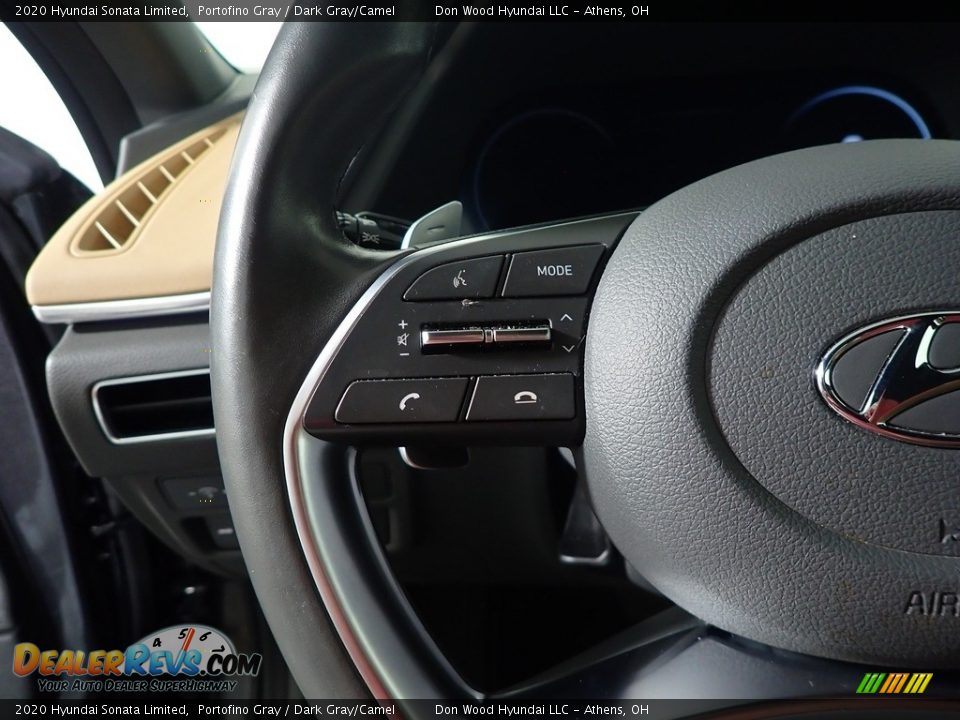 2020 Hyundai Sonata Limited Portofino Gray / Dark Gray/Camel Photo #31