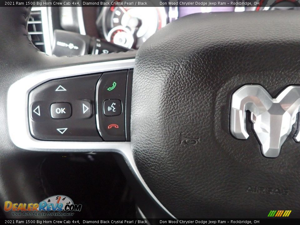 2021 Ram 1500 Big Horn Crew Cab 4x4 Diamond Black Crystal Pearl / Black Photo #17