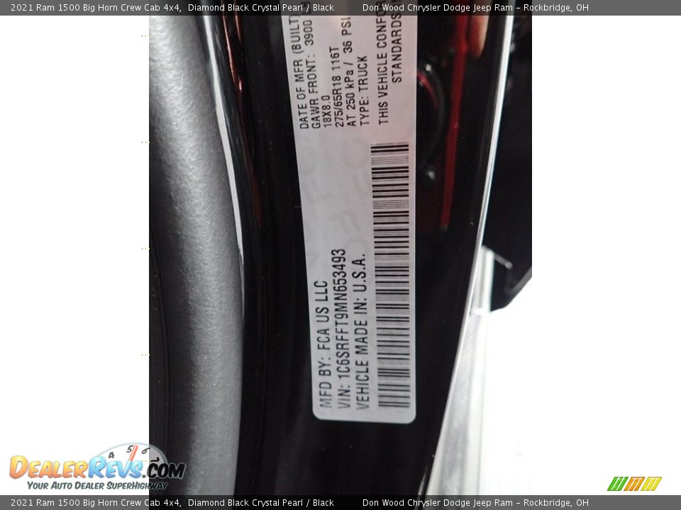 2021 Ram 1500 Big Horn Crew Cab 4x4 Diamond Black Crystal Pearl / Black Photo #34