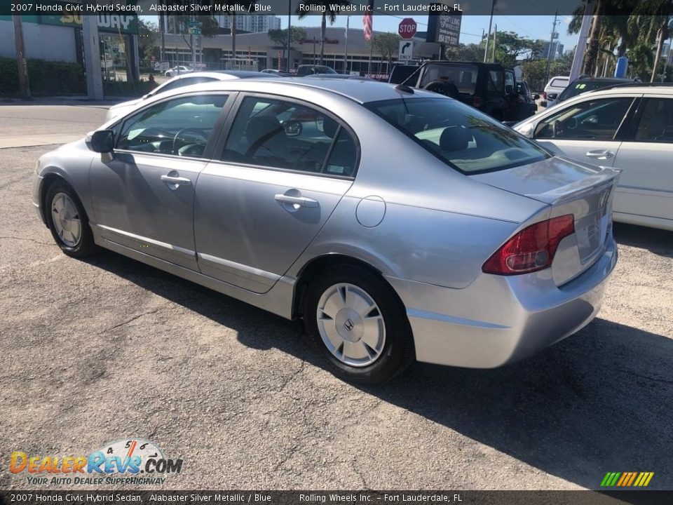 2007 Honda Civic Hybrid Sedan Alabaster Silver Metallic / Blue Photo #3
