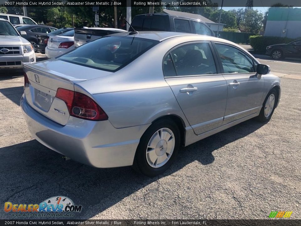 2007 Honda Civic Hybrid Sedan Alabaster Silver Metallic / Blue Photo #5