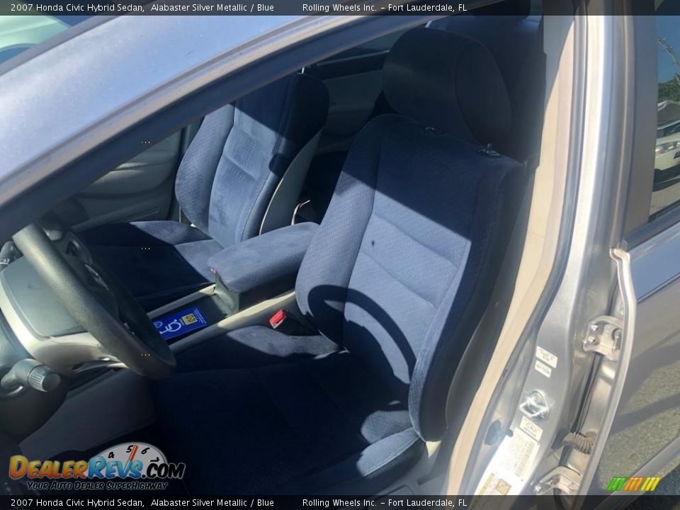 2007 Honda Civic Hybrid Sedan Alabaster Silver Metallic / Blue Photo #6